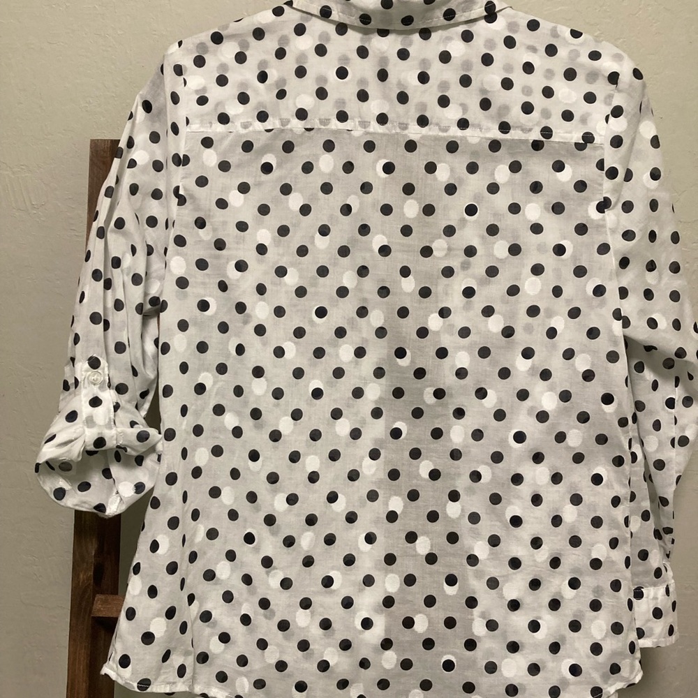 $5 SALE!🔥 Karen Scott polka dot Button Down Blouse - Picture 5 of 6